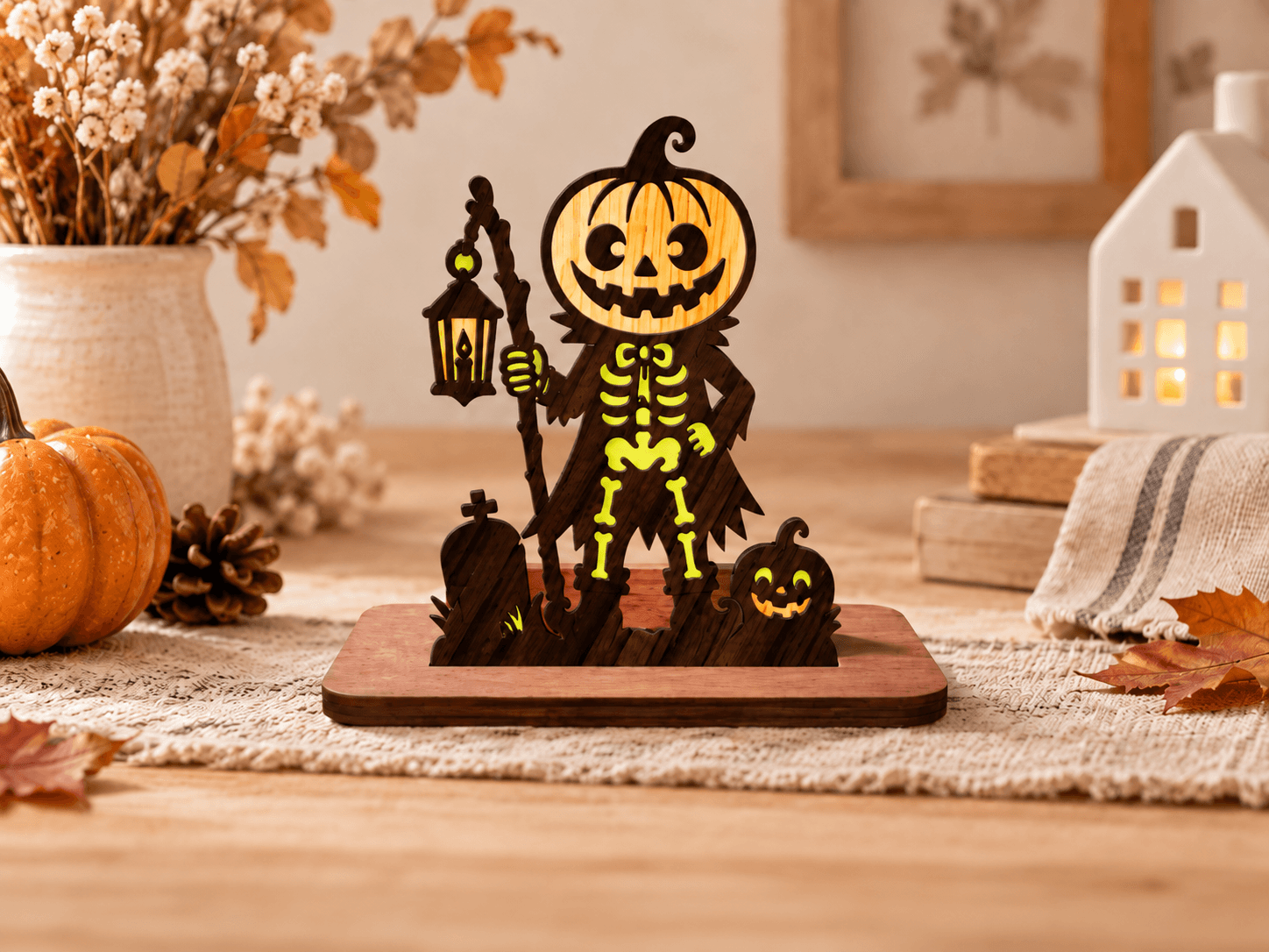 Figura iluminada de Halloween para sobremesa