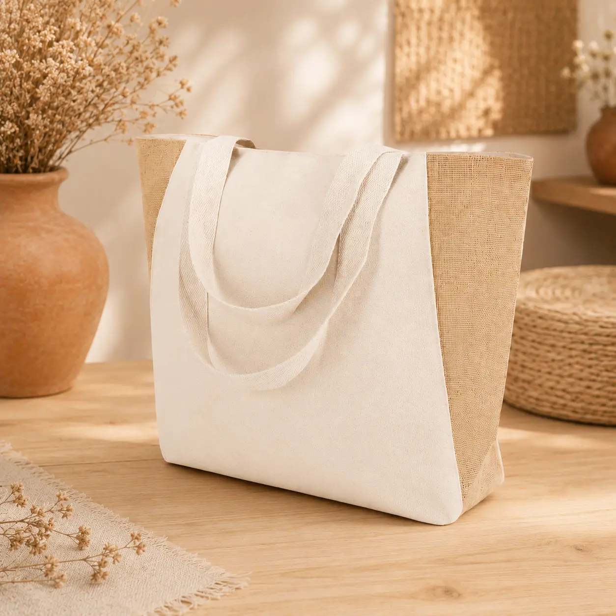 Bolsa tote personalizada hecho a mano por MariArT Natural - vista 2