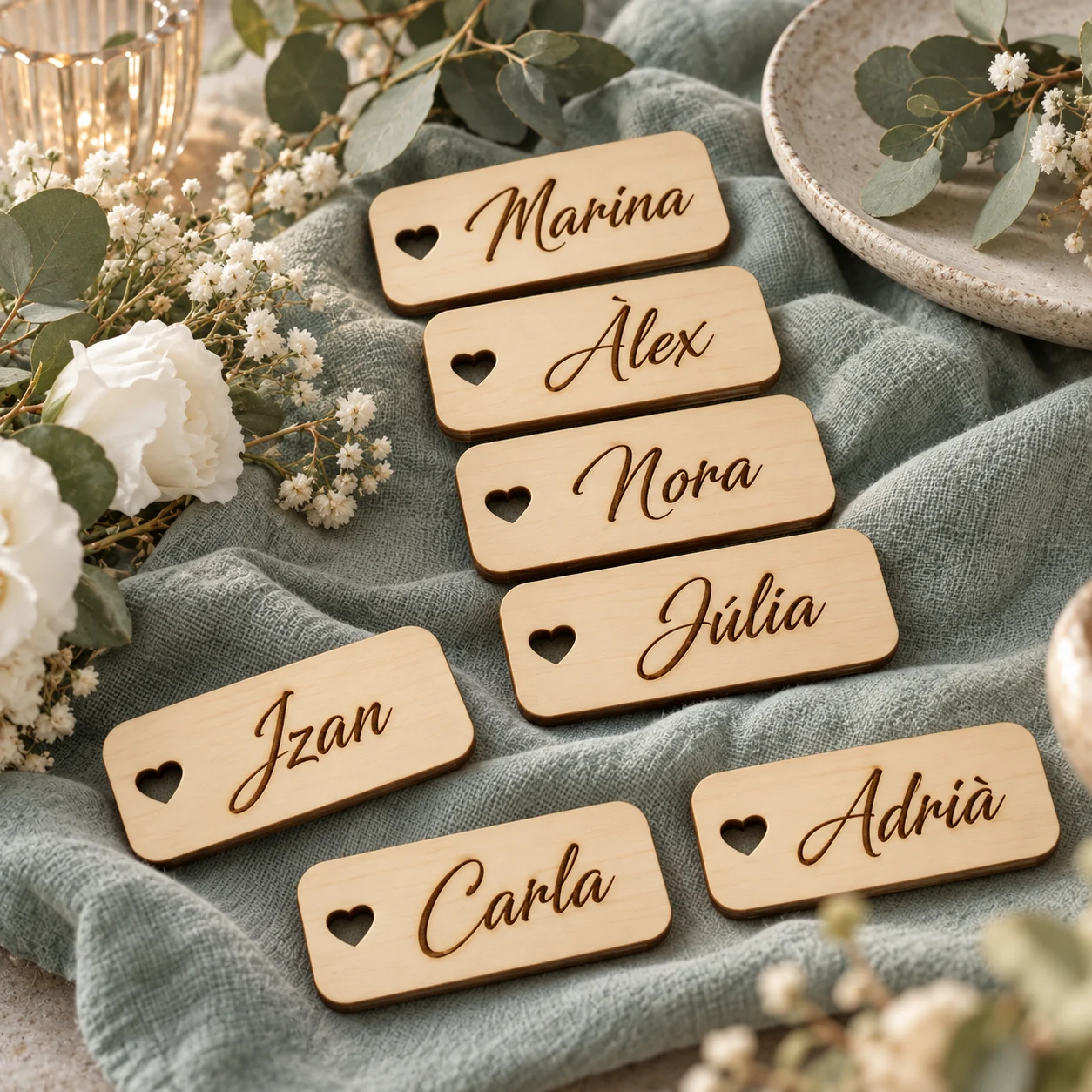 Marcasitios de boda personalizados en madera hechos a mano — foto 3