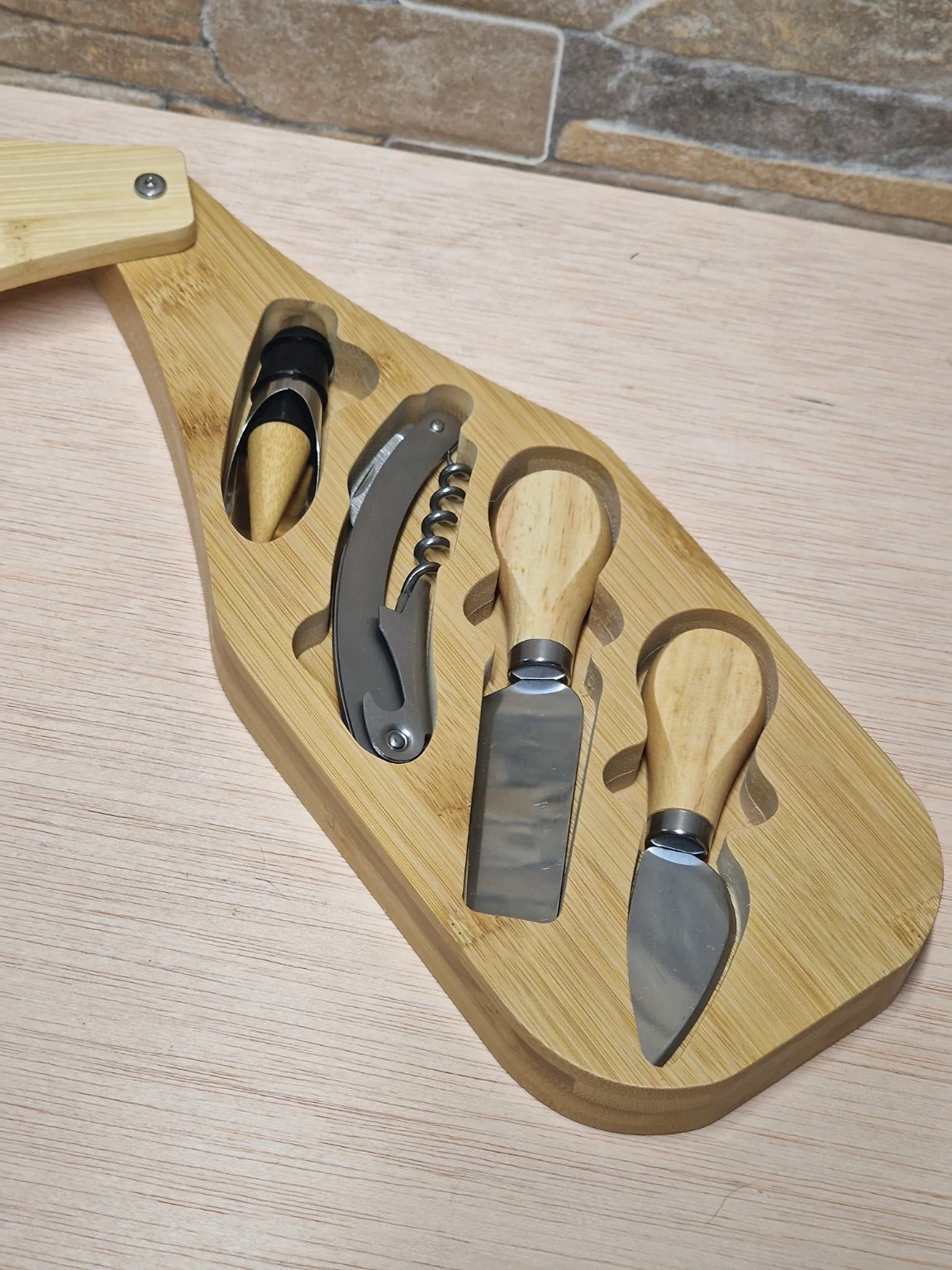 Set plegable de formatges amb ganivets personalitzat per a boda · MariArT Natural — foto 4