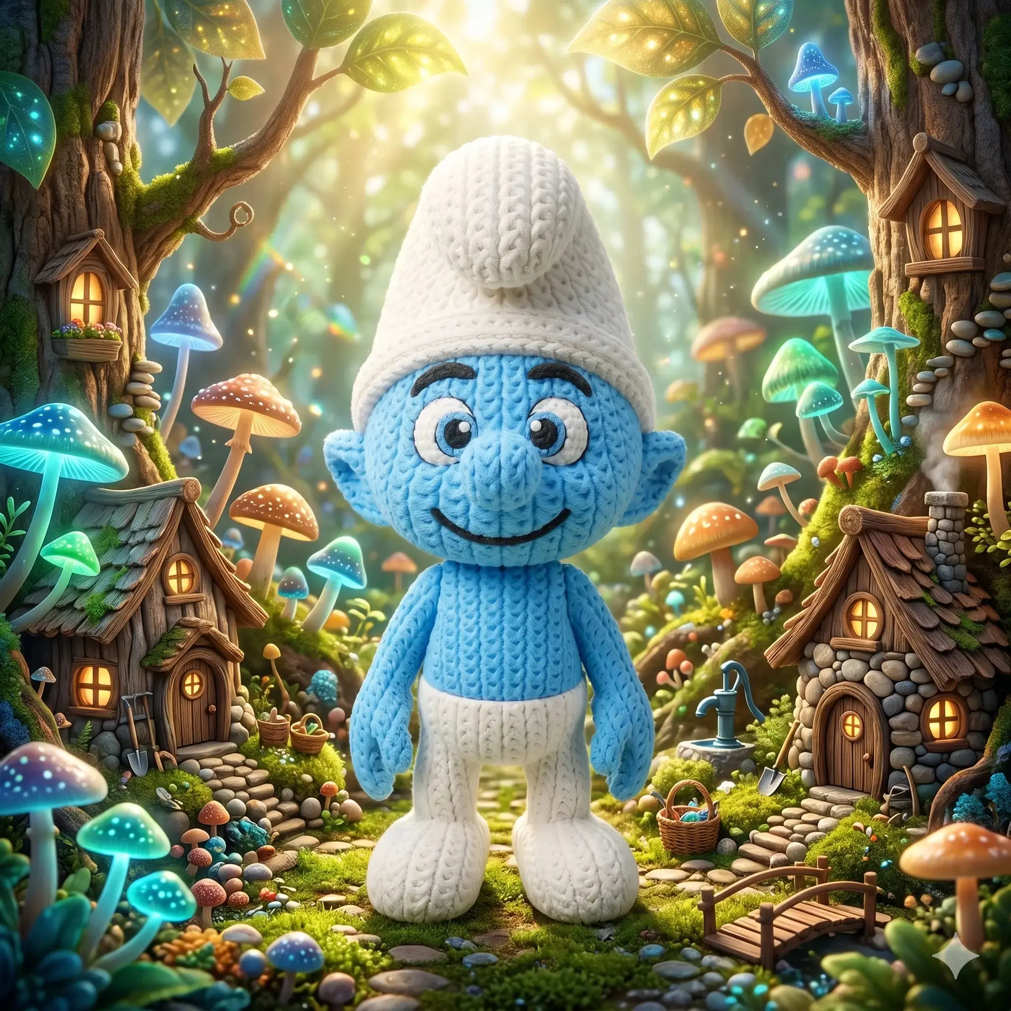 Habitante azul del bosque Crochet hecho a mano por MariArT Natural - vista 1