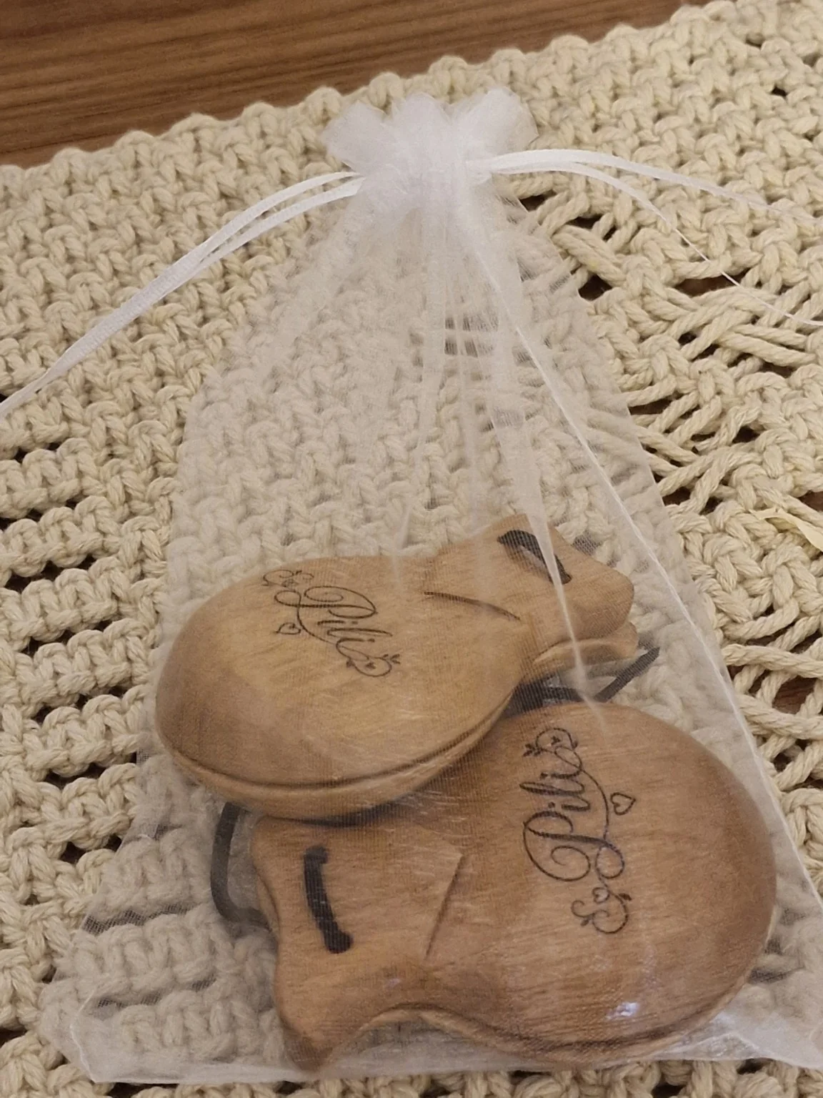 Castañuelas o castanyoles de madera personalizadas con nombre grabado — foto 3